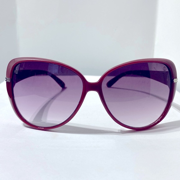 Jennifer López  women’s sunglasses dark red frame with gold details NWOT - Picture 1 of 8